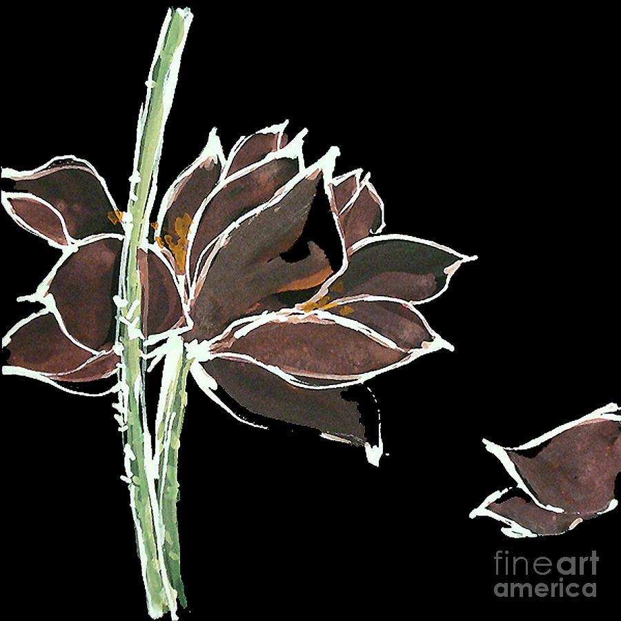 Lotus-Brown Painting by Chris Paschke