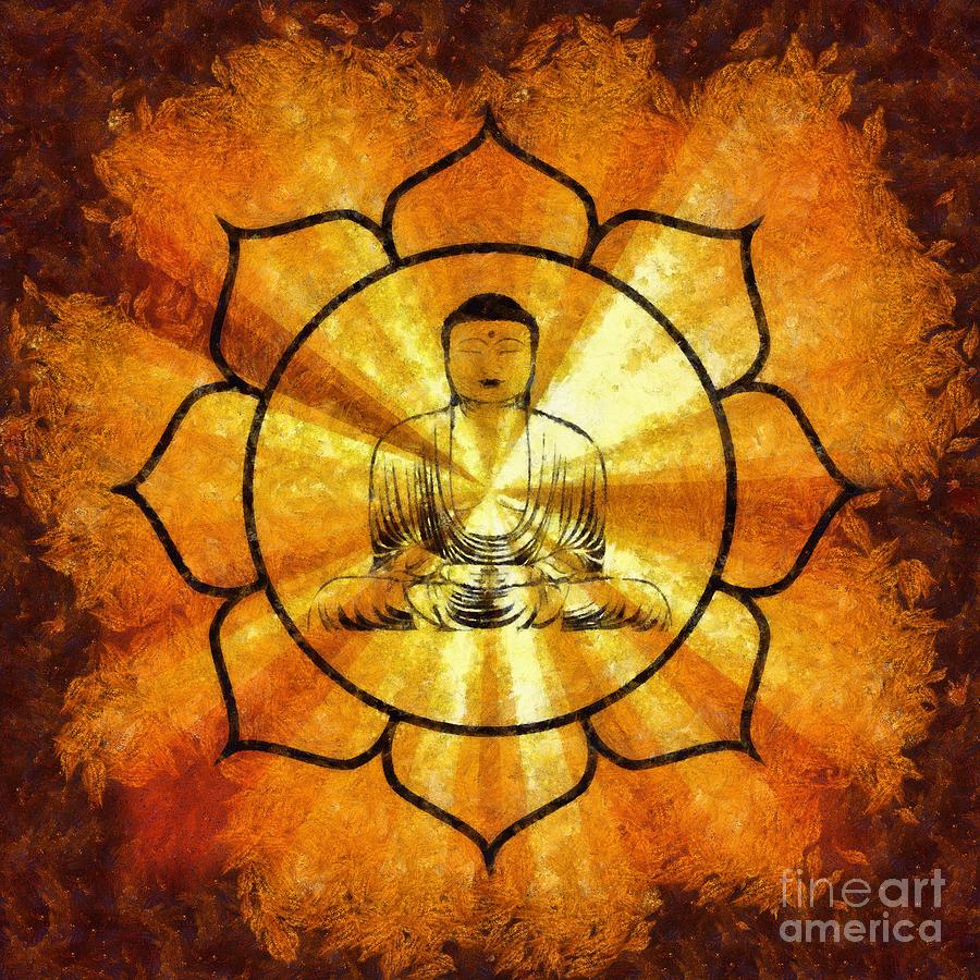 Lotus Buddha by Sarah Kirk Painting by Esoterica Art Agency