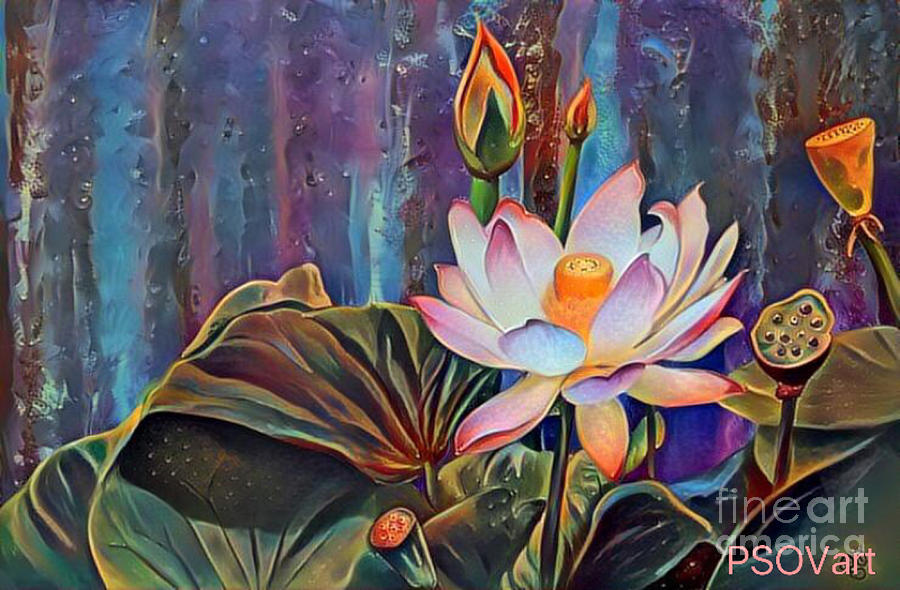 Lotus Dream 2 Painting by Patty Vicknair