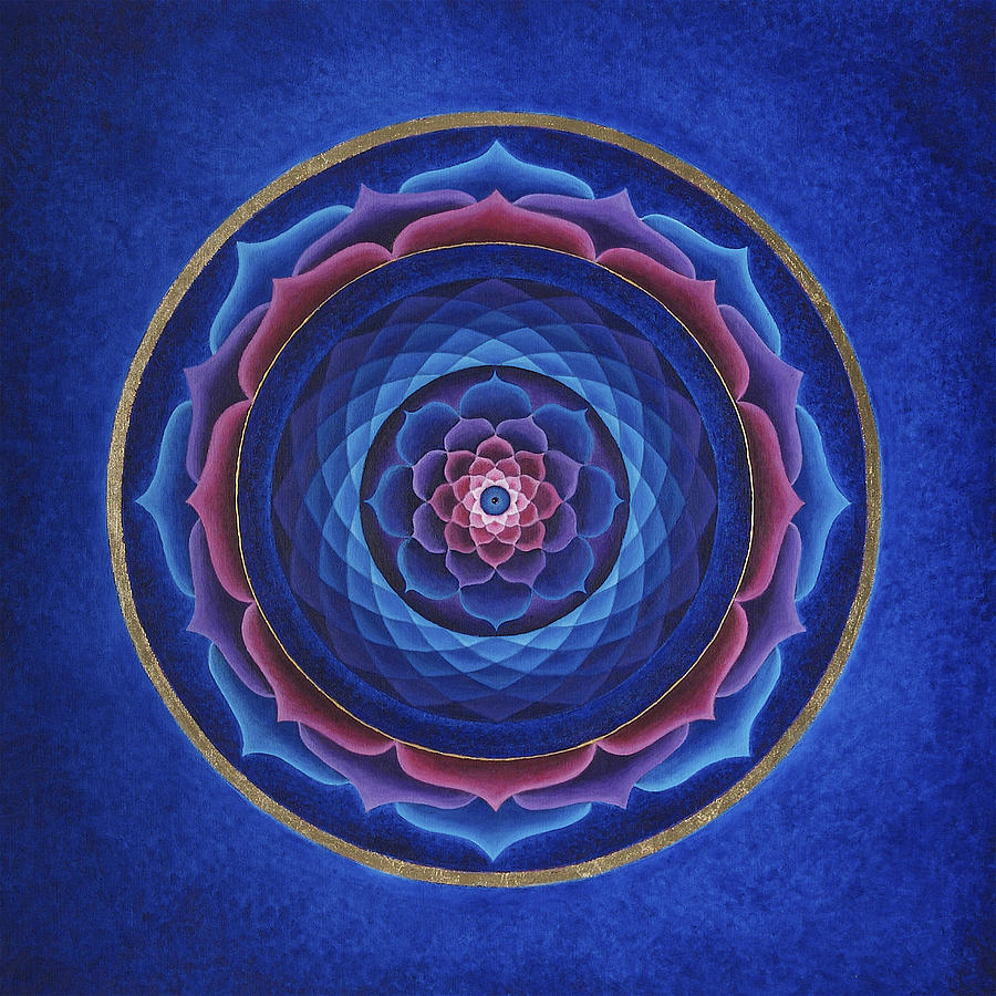 Mandala Painting - Lotus Eye by Erik Grind