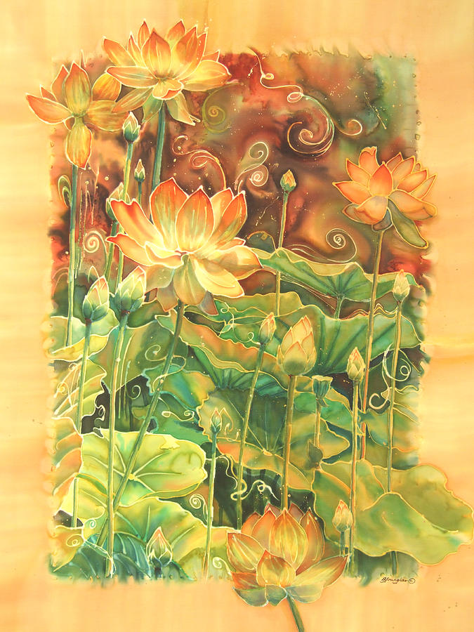 Nature Painting - Lotus Field by Deborah Younglao