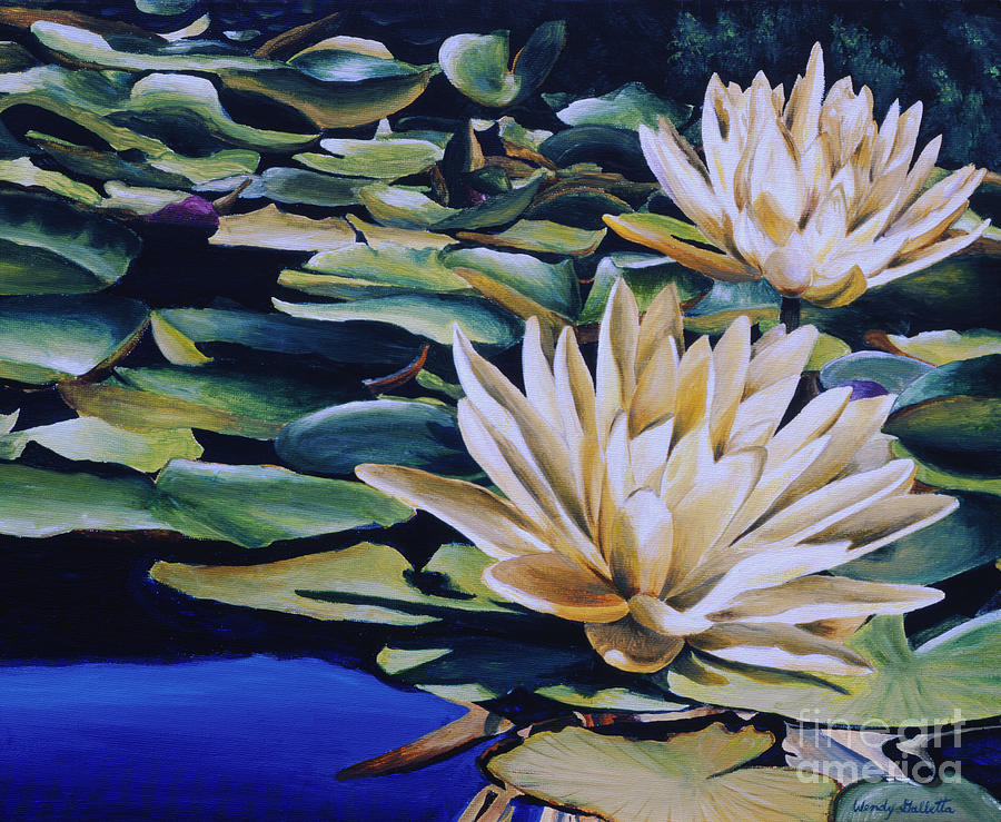 Water Lily Pond Painting by Wendy Galletta | Fine Art America