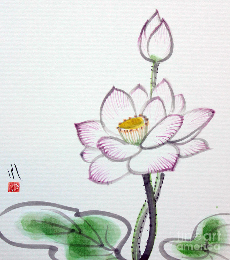 Lotus Painting by Fumiyo Yoshikawa