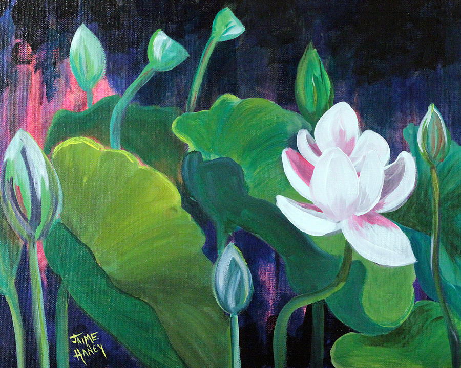 Unique Painting - Lotus Garden 1 by Jaime Haney