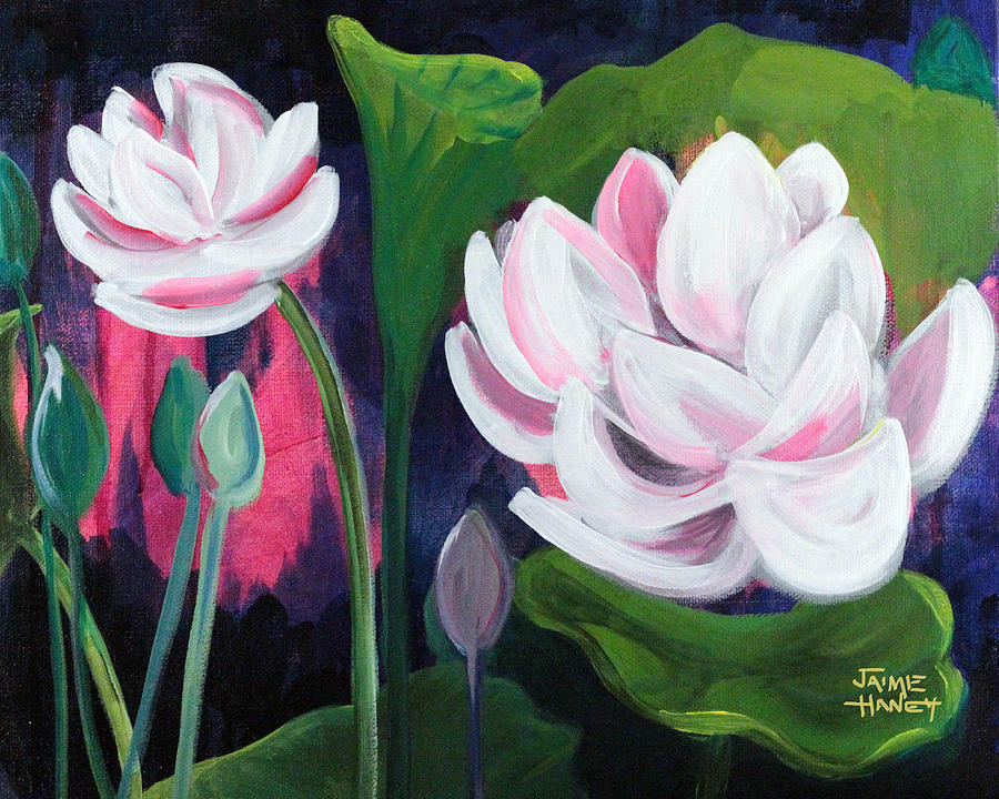 Lotus Garden 3 Painting by Jaime Haney
