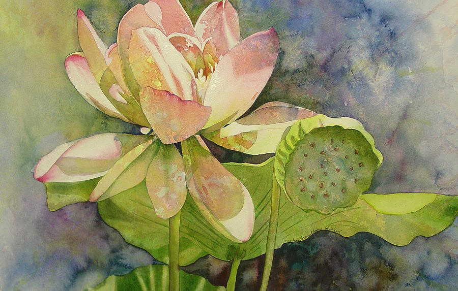 Watercolor Painting - Lotus by Marlene Gremillion