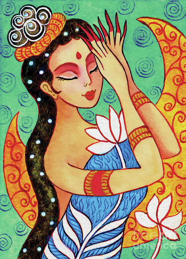Lotus Meditation Painting by Eva Campbell