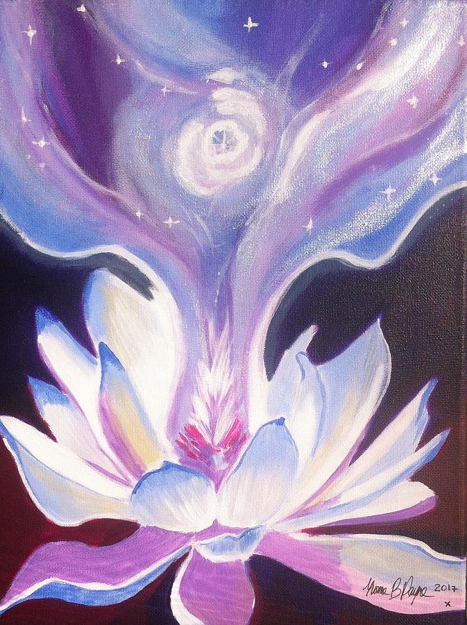 Flowers Still Life Painting - Lotus Meditation Mandala by Yvonne Payne
