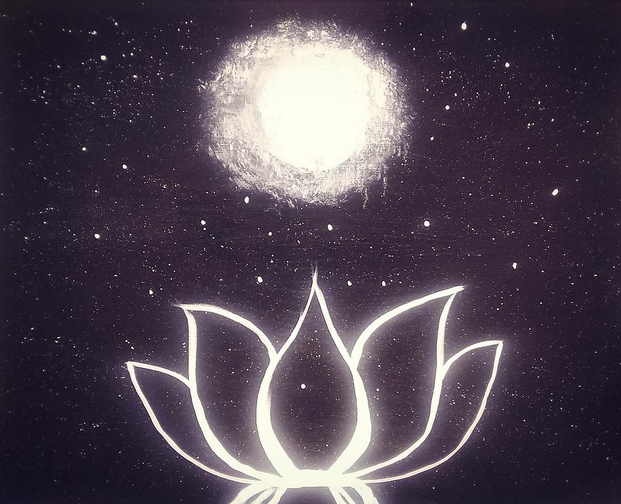 Space Painting - Lotus Moon 2 by Vale Anoai