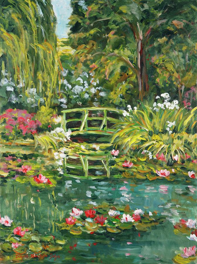 Lotus Pond Painting by Ingrid Dohm