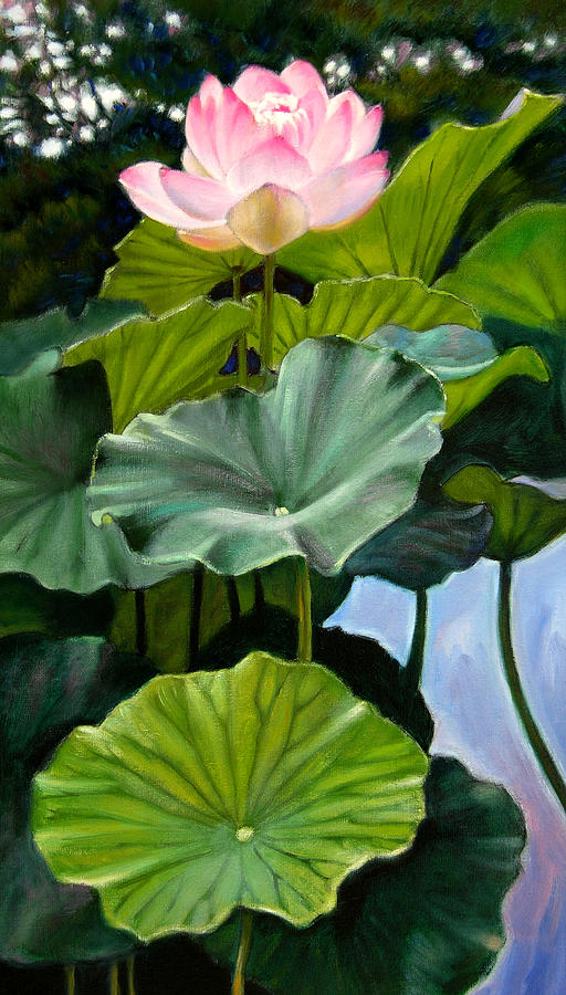 Lotus Rising Painting by John Lautermilch