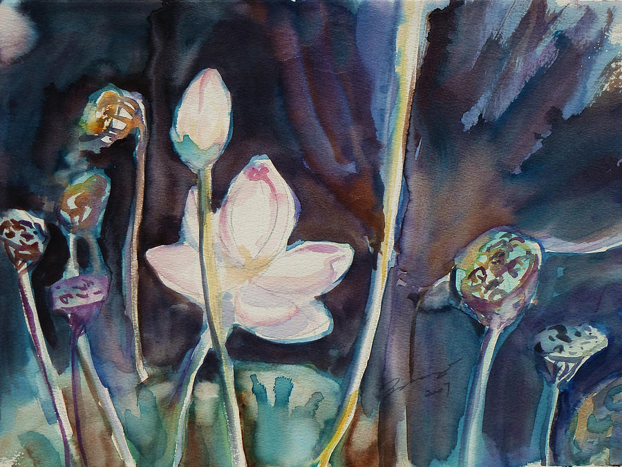 Lotus Study II Painting by Xueling Zou