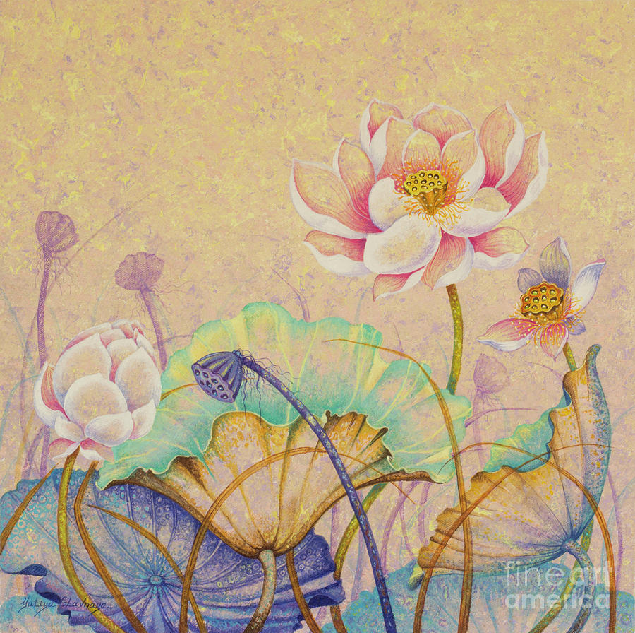 Lotus. Tenderness Painting by Yuliya Glavnaya