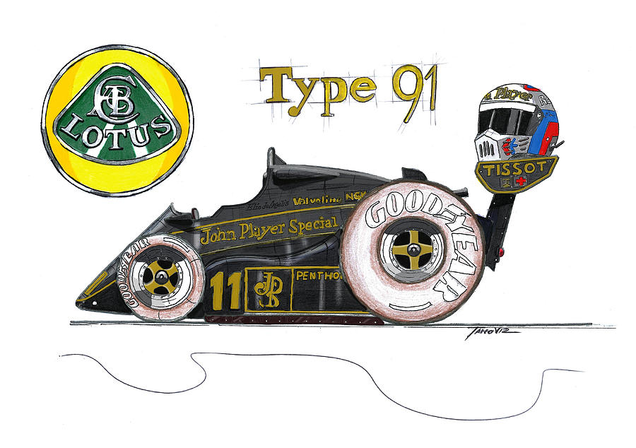 Steve Mcqueen Painting - Lotus Type 91 by Tano V-Dodici ArtAutomobile