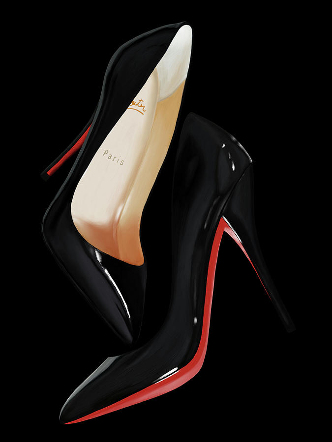 black high heel louboutin shoes