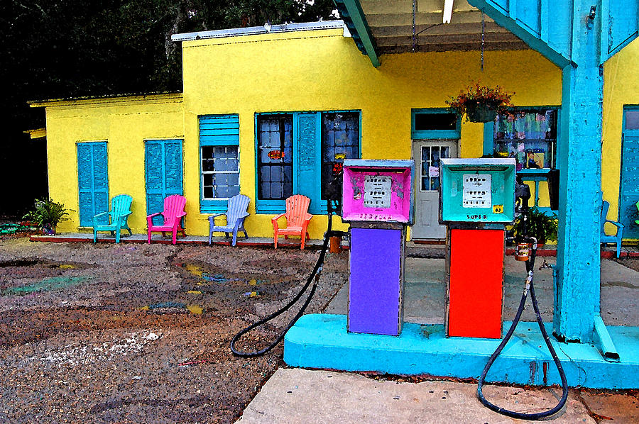 Loud Gas Pumps Painting by Michael Thomas