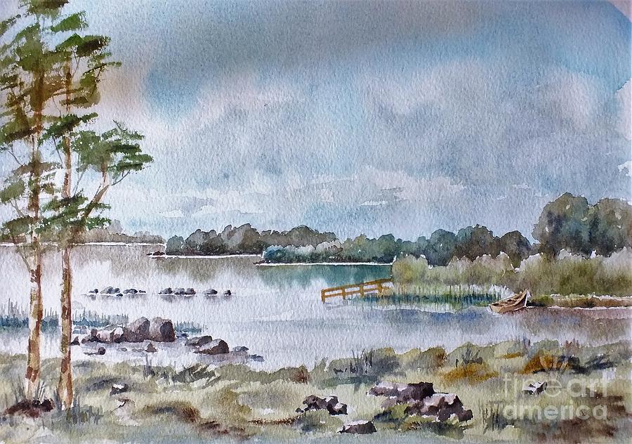 F 802 Lough Ennell Mullingar, Meath Painting by Val Byrne