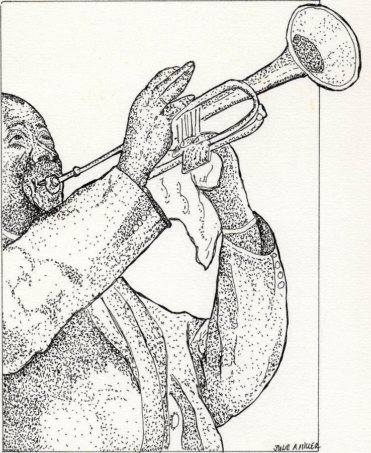 Louie Armstrong Drawing by FeatherStone Studio Julie A Miller