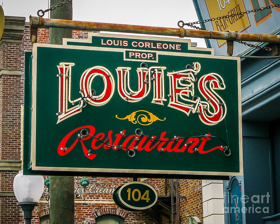 Louies Neon Photograph by Perry Webster