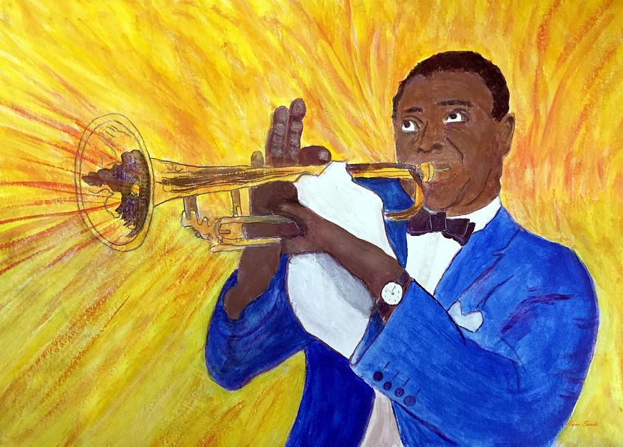 Louis Armstrong Painting by Anne Sands
