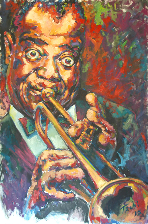 Louis Armstrong Painting by Tachi Pintor