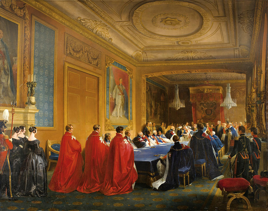 Louis-Philippe being decorated with the Order of the Garter Painting by Nicolas Louis Francois Gosse