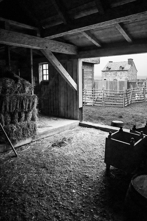 Louisbourg Barn BW Photograph by Ginger Stein
