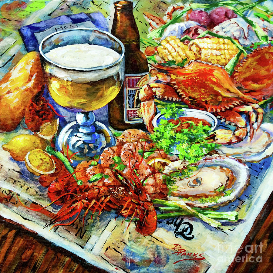 New Orleans Food Painting - Louisiana 4 Seasons by Dianne Parks