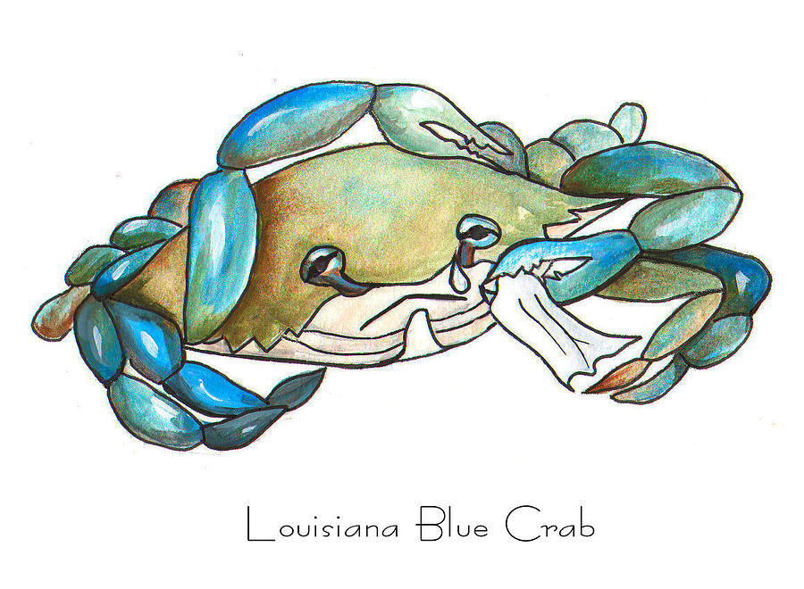 New Orleans Painting - Louisiana Blue Crab by Elaine Hodges