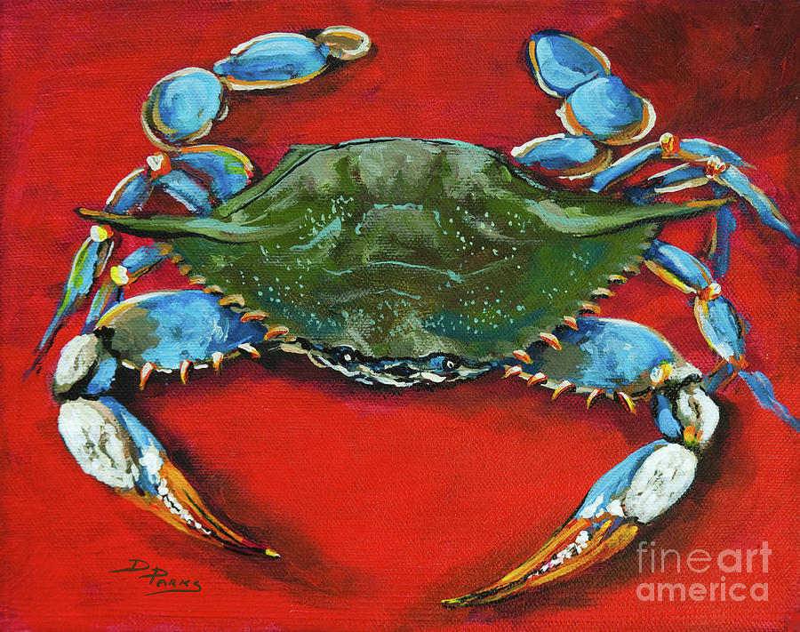 New Orleans Artist Painting - Louisiana Blue on Red by Dianne Parks
