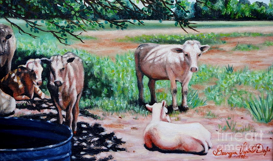Louisiana Cows Painting by Georgia Doyle