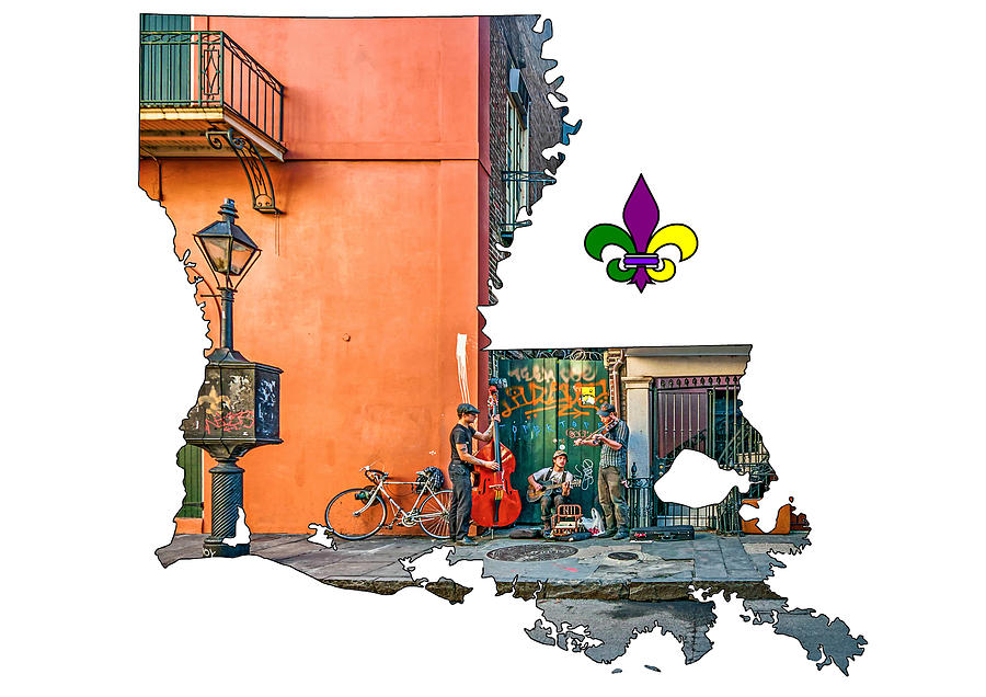 Louisiana Map - The French Quarter Photograph