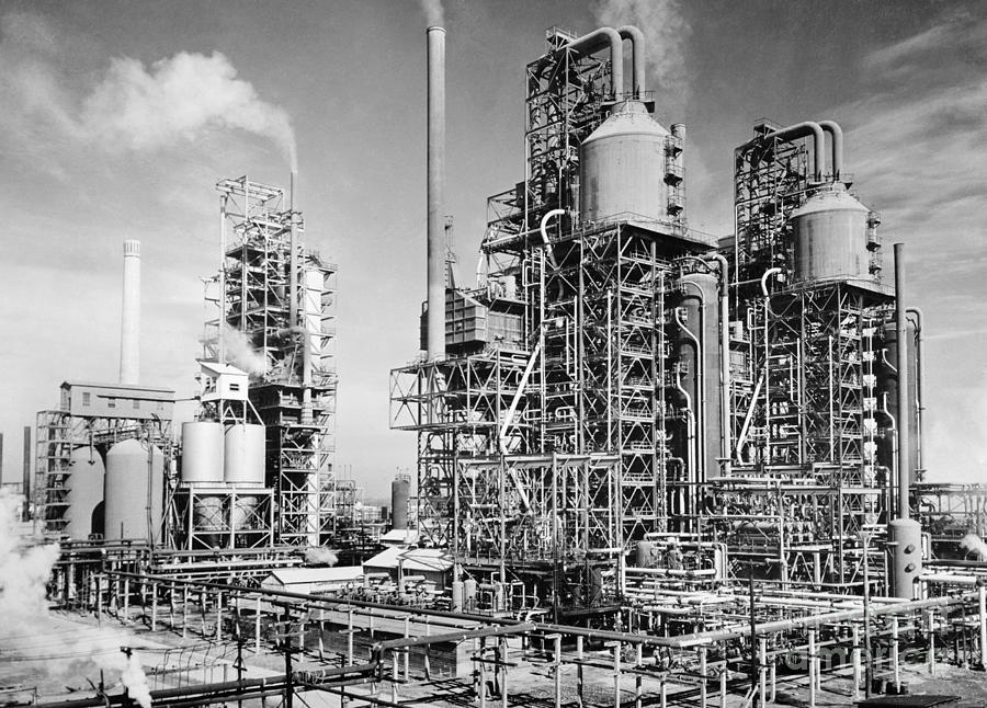 Architecture Photograph - Louisiana: Oil Refinery by Granger