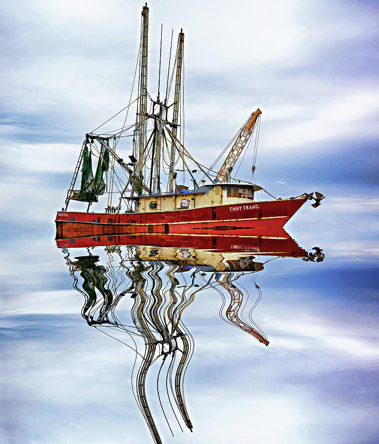Louisiana Shrimp Boat 4 - Paint Photograph by Steve Harrington