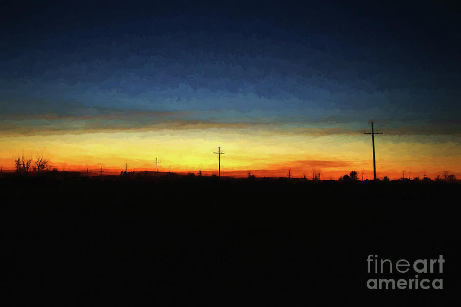 Louisiana Sunset - digital painting Photograph by Scott Pellegrin