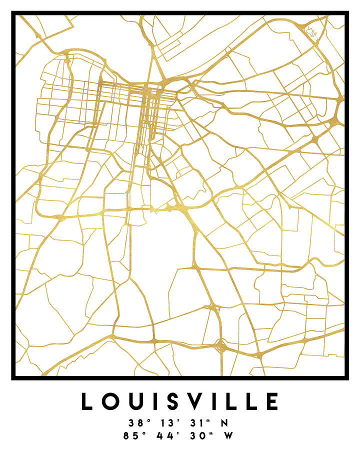 Louisville Kentucky City Street Map Art Digital Art by Emiliano ...