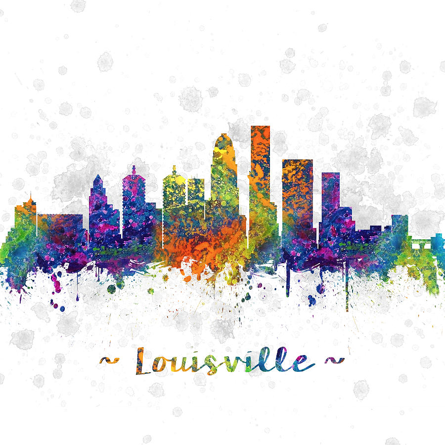 Louisville Digital Art - Louisville Kentucky color 03SQ by Aged Pixel