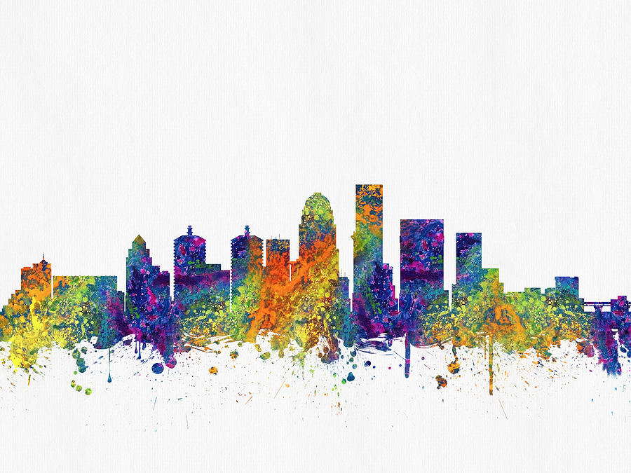 Louisville Kentucky Skyline Color03 Digital Art