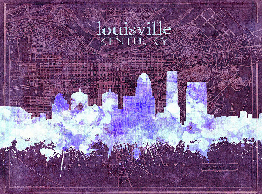 Louisville Kentucky Skyline Vintage 7 Digital Art