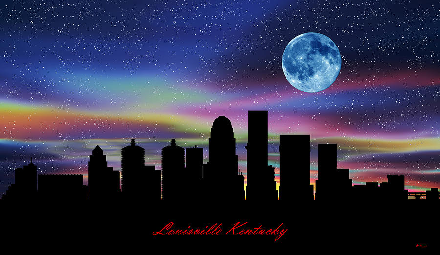 Louisville Kentucky Twilight Skyline Digital Art by Gregory Murray
