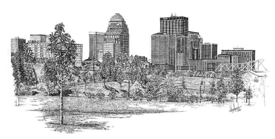 Louisville Skyline Art Print - Aesthetic Line Drawing Wall Art