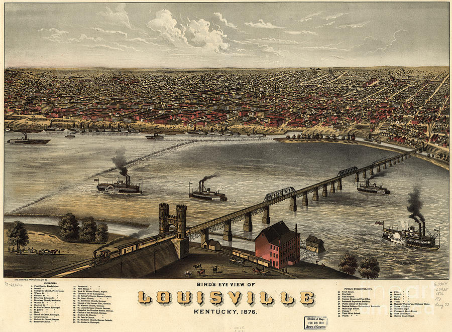 Louisville Vintage Map Photograph by Dale Powell