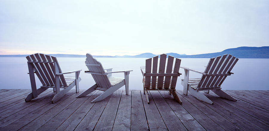 Lounge Chairs Moosehead Lake Me Photograph by Panoramic Images