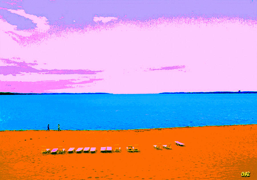 Lounge Chairs on the Beach Painting by CHAZ Daugherty