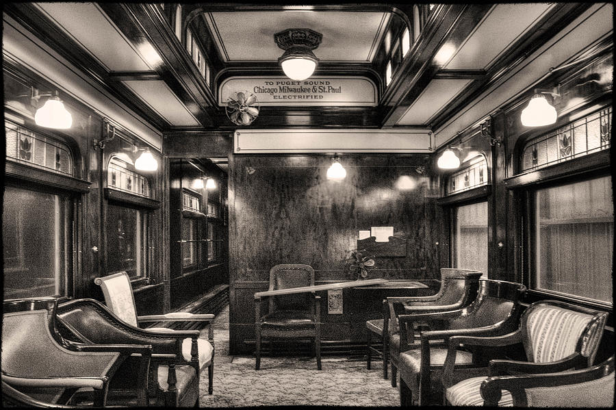 Lounge in a Restored Private Rail Car Photograph by Roger Passman