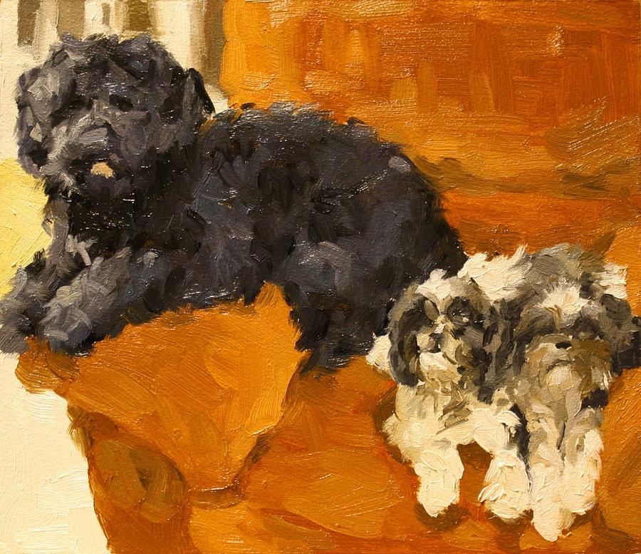 Dog Painting - Lounging by Alison Schmidt Carson