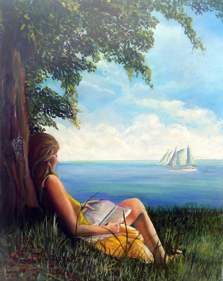 Book Painting - Lounging Goddess by Marcel Quesnel