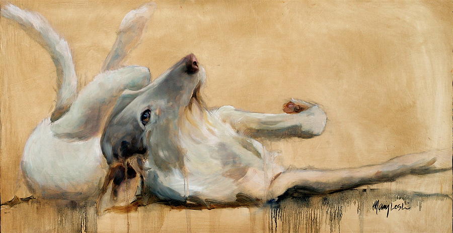 Sight Hound Painting - Lounging by Mary Leslie