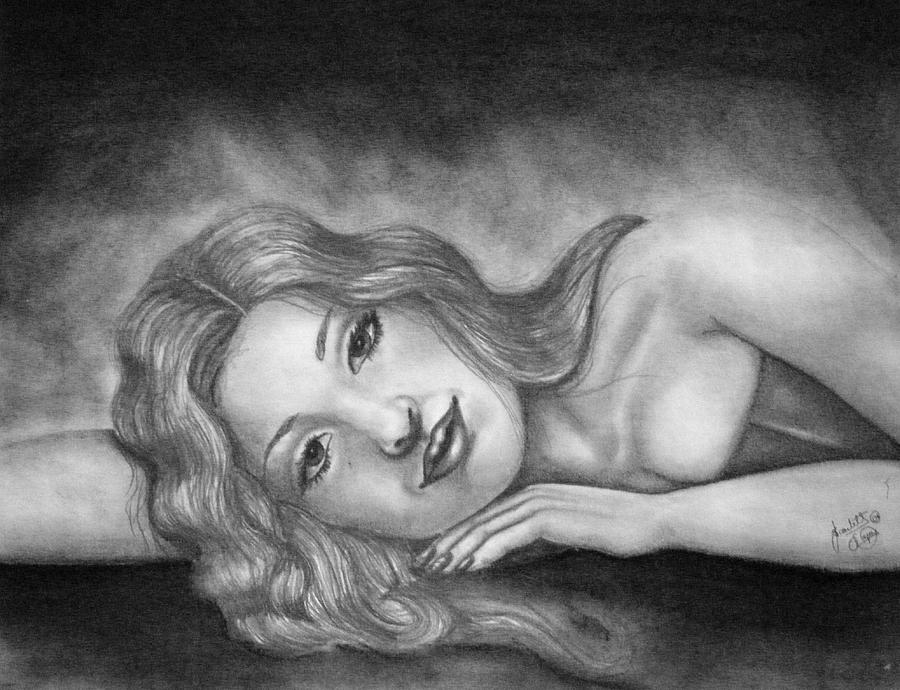 Lounging Drawing by Scarlett Royale