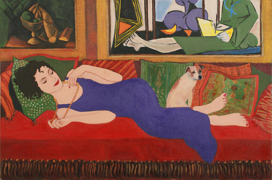 Lounging with Picasso Painting by Susan Rinehart